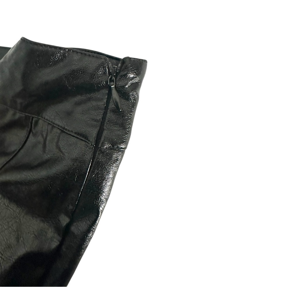 idem ditto Black Faux Leather Pleated Mini Skirt Size L NWT - Picture 8 of 8